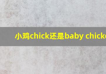 小鸡chick还是baby chicken